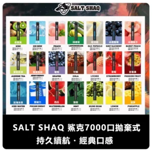 SALT SHAQ 鯊克拋棄式電子煙 7000口 21種口味可選｜超長續航 多風味